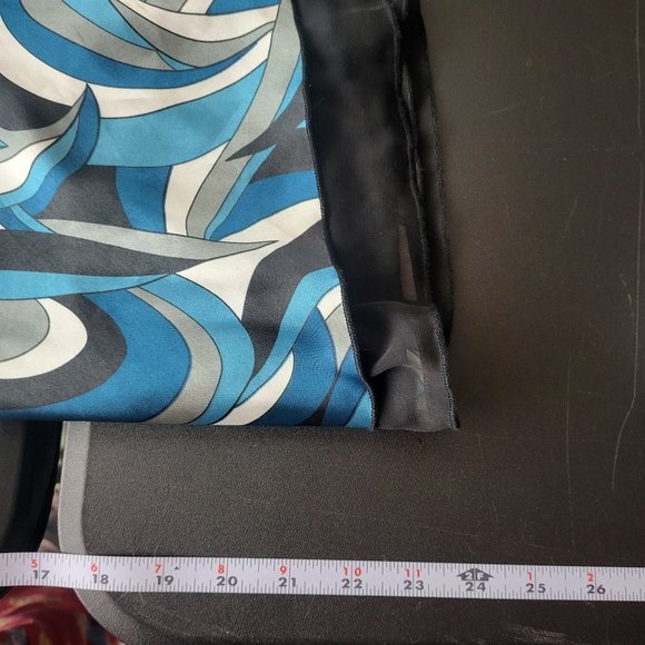 Wrapper Womens Abstract Print Lace Silky Midi Skirt Medium y2k Retro 70s Groovy - Picture 9 of 11